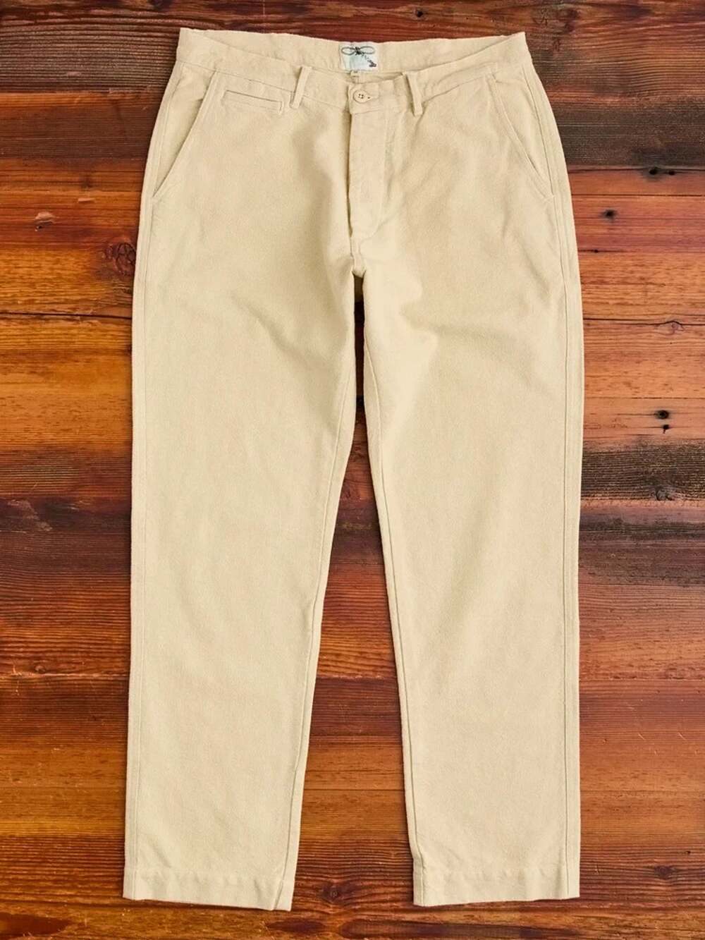 Wythe NYC Rustic Plainweave Flat Front Chino in Natural